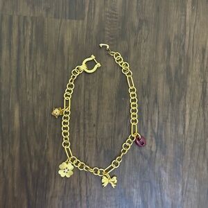 Madewell Gold Charm Bracelet with Red Accent